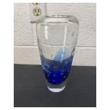 8ï¿½Vintage Deep Cobalt Blue Heavy Glass Vase