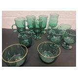 vintage Libbey Teardrop Juniper Green glass