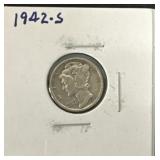 1942-S Silver Mercury Dime