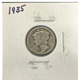 1935 Silver Mercury Dime