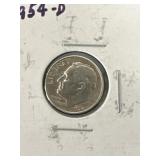 1954-D Silver Roosevelt Dime