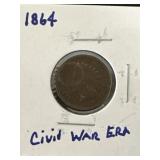1864 Civil War Era Indian Head Penny