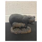 8ï¿½ vintage cast iron bear and cub sculpture Door
