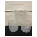 3 plastic container 6qt 1 lid