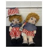 vintage 1960s-1970s soft-body rag dolls Patriotic