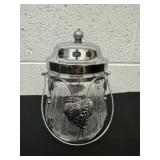 8ï¿½ vintage glass biscuit or candy jar, musical