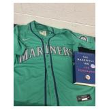 The baseball 100 book and mariners jersey size xl