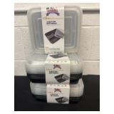 New 3 packs of 10 3 section meal prep containers