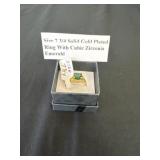 Size 7 3/4 solid gold plated ring cubic Zirconia,