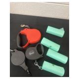 Poop bags and leashes