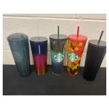 5 Starbucks cups