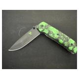 3ï¿½ green skull pocket knife