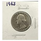 1943 Silver Washington Quarter