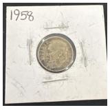 1958 silver dime