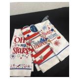 Three 4th of July hand towels
