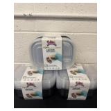 New 3 packs of 10 3 section meal prep containers