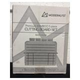 New 5pc bamboo cutting board set