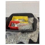 Tub of hardware screws