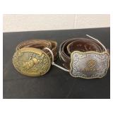 2 western belts with buckles.