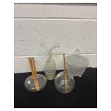 Oil diffusers and vase and candy dish
