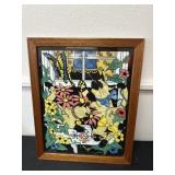 17x21.5 Cool 1994 Floral Cat Artwork