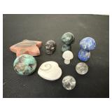 Group of gemstone skull mushrooms star