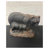 8ï¿½ vintage cast iron bear and cub sculpture Door