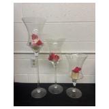 16ï¿½ and 22ï¿½ and 28ï¿½ clear glass trumpet