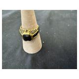 size 11 ring with big black gem