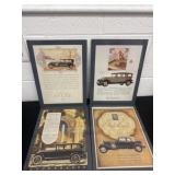 set of four reproduction vintage automobile