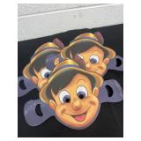 3 vintage paper Pinocchio mask.