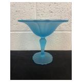 7ï¿½ vintage Westmoreland 'Blue Mist' satin glass