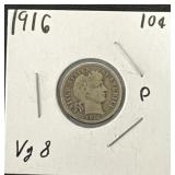 1916-P Silver Barber Dime