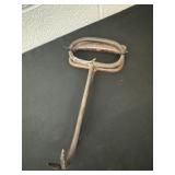 2 vintage metal hay hooks