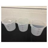 Three buckets with measurements only two with