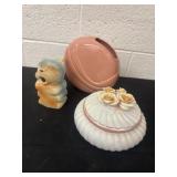 Narco vase dog picture and 5ï¿½ hand-painted