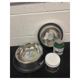 Stainless steel dish and hairball relief and