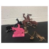 Group of metal horse decor