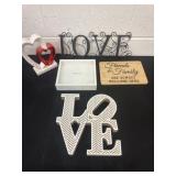 Group of love home decor