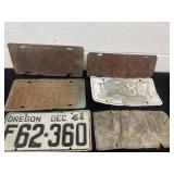 Group  of vintage license plates Oregon