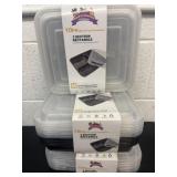 New 3 packs of 10 3 section meal prep containers
