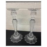 Two 12' Crystal candle stick  holders