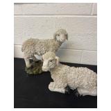 Pair of lamb yard art