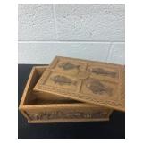 9ï¿½x3ï¿½x6 fish wood plaster design jewelry box