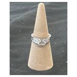 Size 10 1/2 white stone and smaller channel-set
