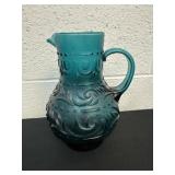 9ï¿½ vintage Rossini Empoli teal blue pitcher from