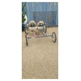 2 Seated four wheel bicycle Rear damaged wheel.