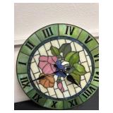 16' Tiffany style plastic clock has small crack