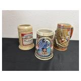 3 beer steins Budweiser