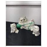 vintage ceramic white Persian cat figurines